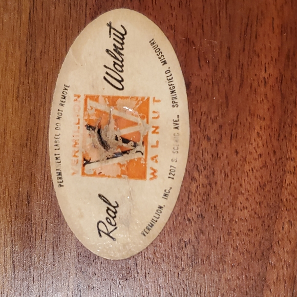 Vintage Vermillion Wooden Solid Walnut Ice Bucket With Plastic Liner MCM - Picture 6 of 7